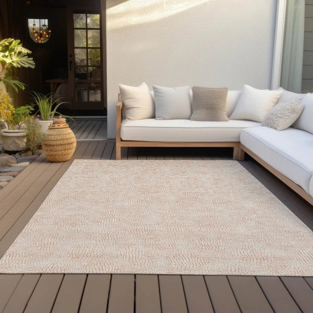 Eleya Orange Washable Indoor-Outdoor Rug-Outdoor Rugs-LOOMLAN Rugs-LOOMLAN