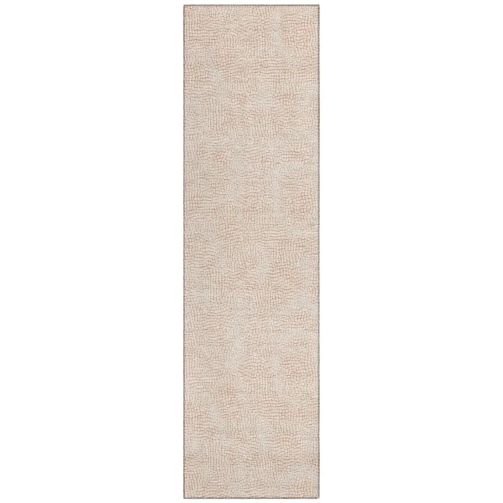 Eleya Orange Washable Indoor-Outdoor Rug-Outdoor Rugs-LOOMLAN Rugs-2'3" x 7'6"-LOOMLAN