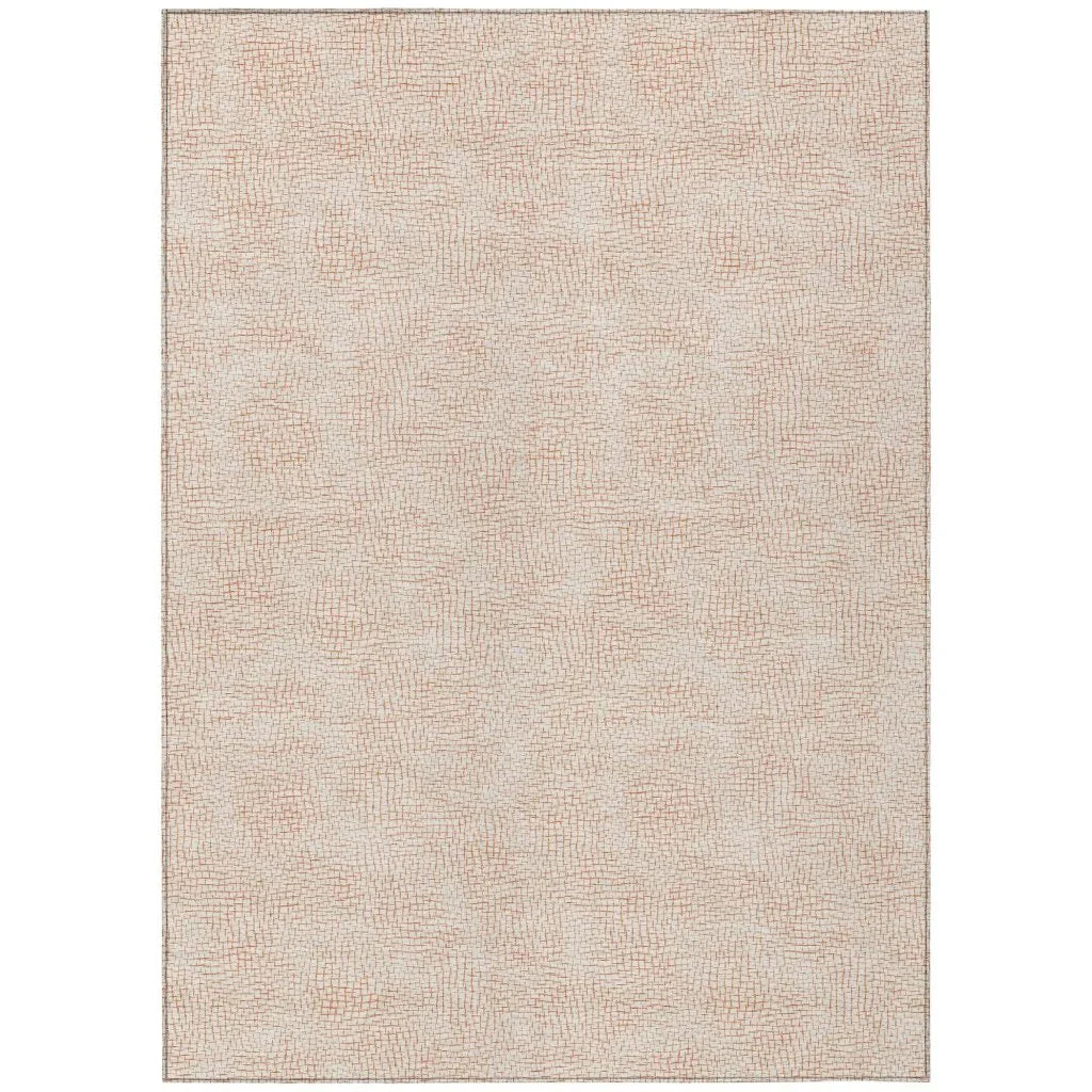 Eleya Orange Washable Indoor-Outdoor Rug-Outdoor Rugs-LOOMLAN Rugs-2'6" x 3'10"-LOOMLAN