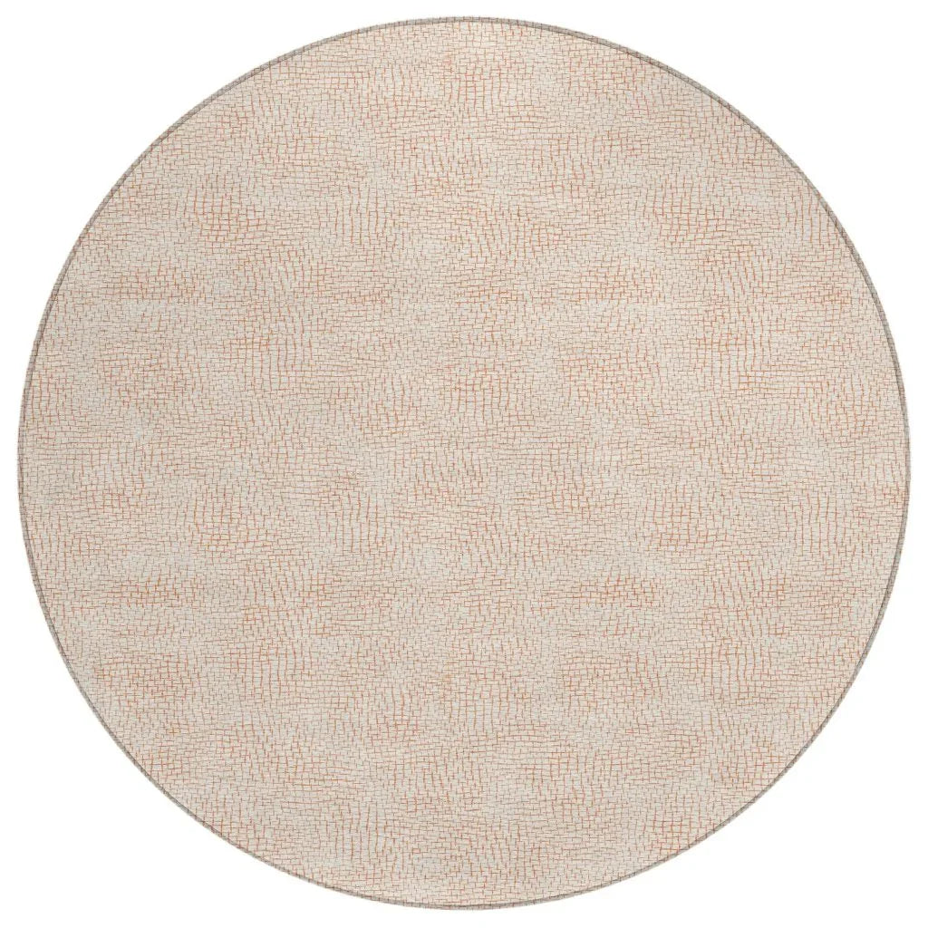 Eleya Orange Washable Indoor-Outdoor Rug-Outdoor Rugs-LOOMLAN Rugs-8' x 8'-LOOMLAN