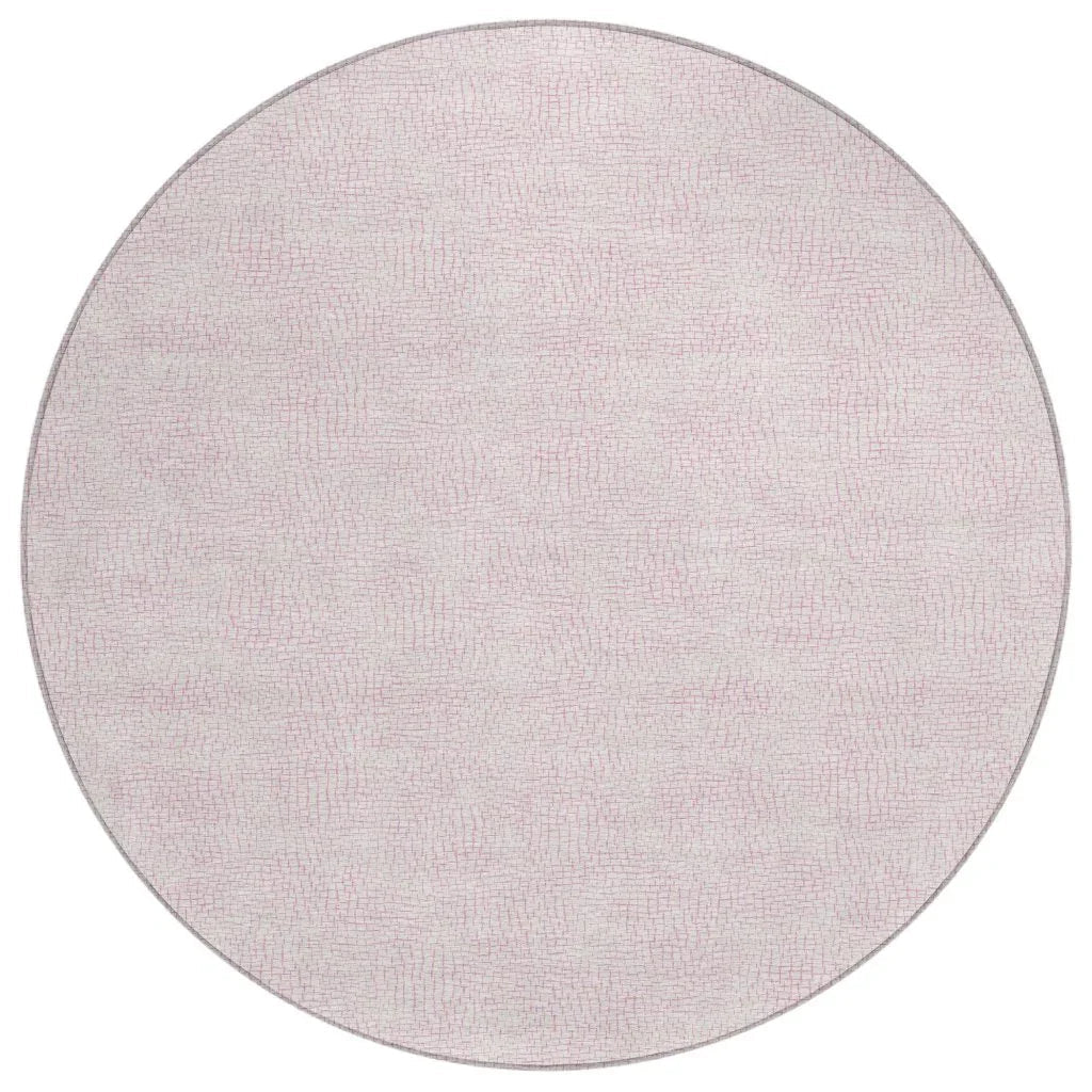 Eleya Pink Washable Indoor-Outdoor Rug-Outdoor Rugs-LOOMLAN Rugs-8' x 8'-LOOMLAN