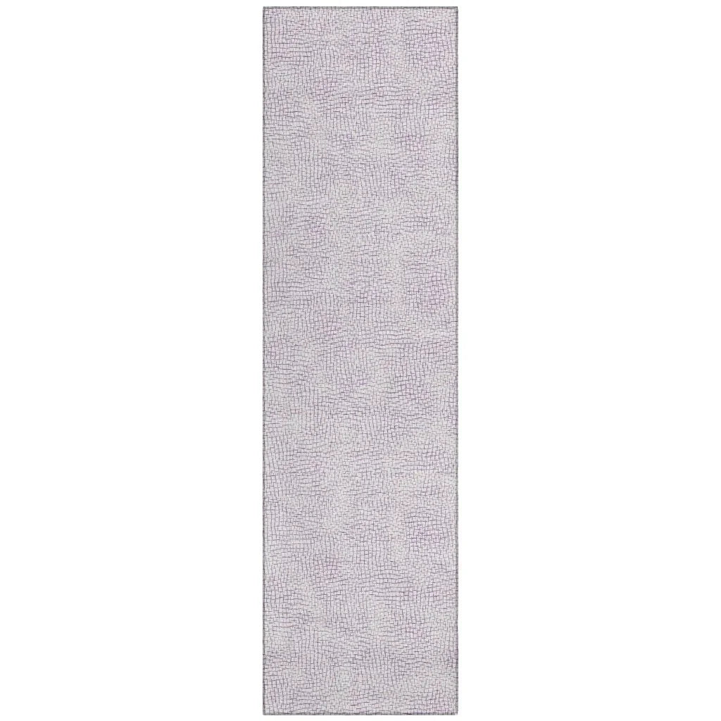 Eleya Purple Washable Indoor-Outdoor Rug-Outdoor Rugs-LOOMLAN Rugs-2'3" x 7'6"-LOOMLAN