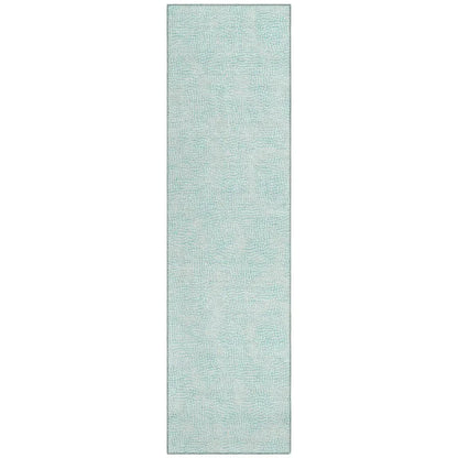 Eleya Teal Washable Indoor-Outdoor Rug-Outdoor Rugs-LOOMLAN Rugs-2'3" x 7'6"-LOOMLAN