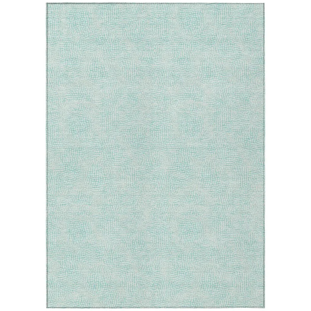 Eleya Teal Washable Indoor-Outdoor Rug-Outdoor Rugs-LOOMLAN Rugs-2'6" x 3'10"-LOOMLAN