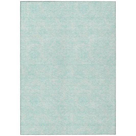 Eleya Teal Washable Indoor-Outdoor Rug-Outdoor Rugs-LOOMLAN Rugs-2'6" x 3'10"-LOOMLAN