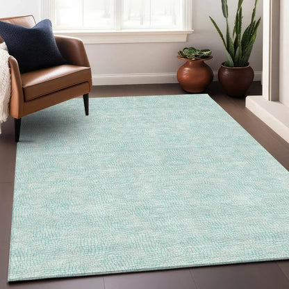 Eleya Teal Washable Indoor-Outdoor Rug-Outdoor Rugs-LOOMLAN Rugs-LOOMLAN