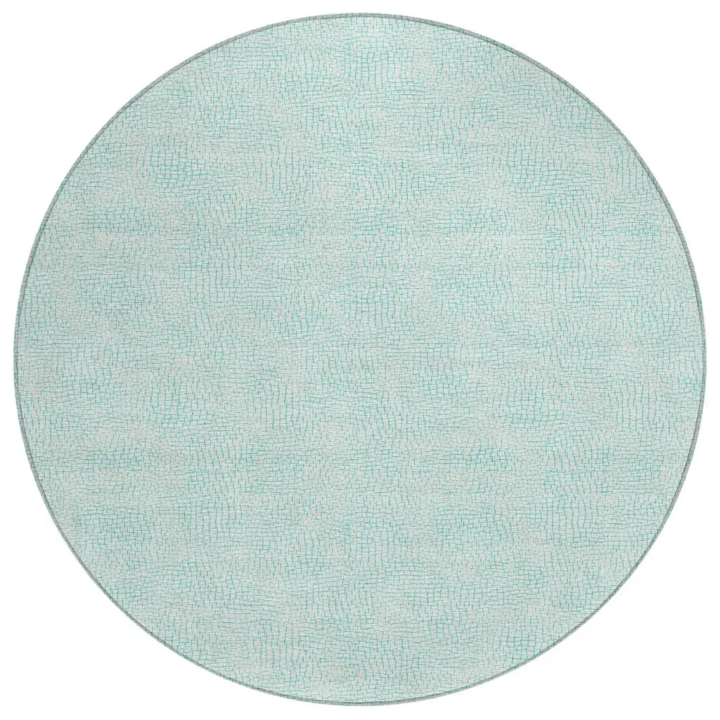 Eleya Teal Washable Indoor-Outdoor Rug-Outdoor Rugs-LOOMLAN Rugs-8' x 8'-LOOMLAN