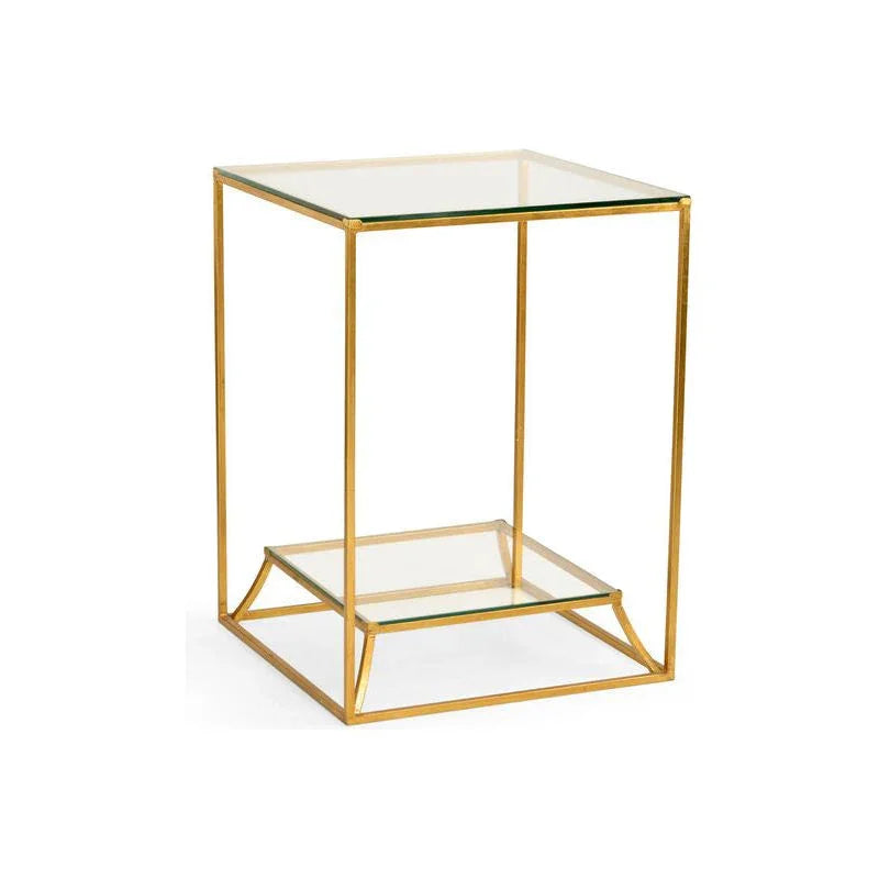 Elgin Clear Glass Top Square Side Table - LOOMLAN - Chelsea House - Side Tables