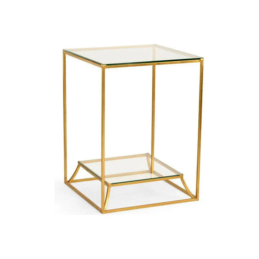 Elgin Clear Glass Top Square Side Table - LOOMLAN - Chelsea House - Side Tables