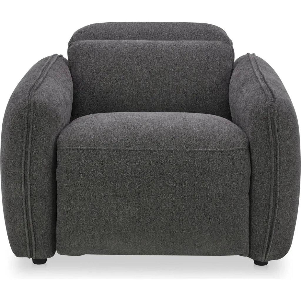 Eli Power Performance Fabric & Wood Dark Grey Recliner Arm Chair - LOOMLAN - Moe's Home - Sofas & Loveseats
