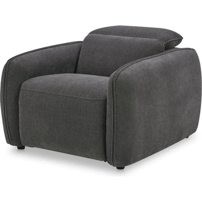 Eli Power Performance Fabric & Wood Dark Grey Recliner Arm Chair - LOOMLAN - Moe's Home - Sofas & Loveseats