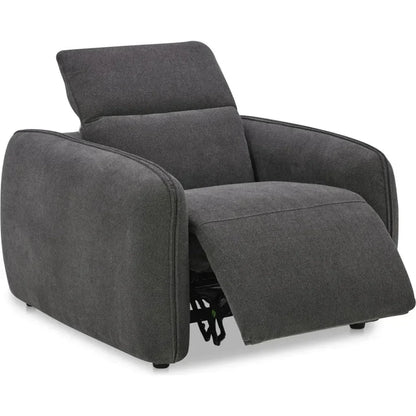 Eli Power Performance Fabric & Wood Dark Grey Recliner Arm Chair - LOOMLAN - Moe's Home - Sofas & Loveseats