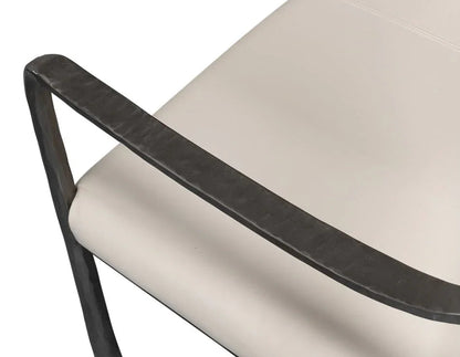 Eliana Iron Framed Leather Bedroom Bench - LOOMLAN - Sarreid - Bedroom Benches