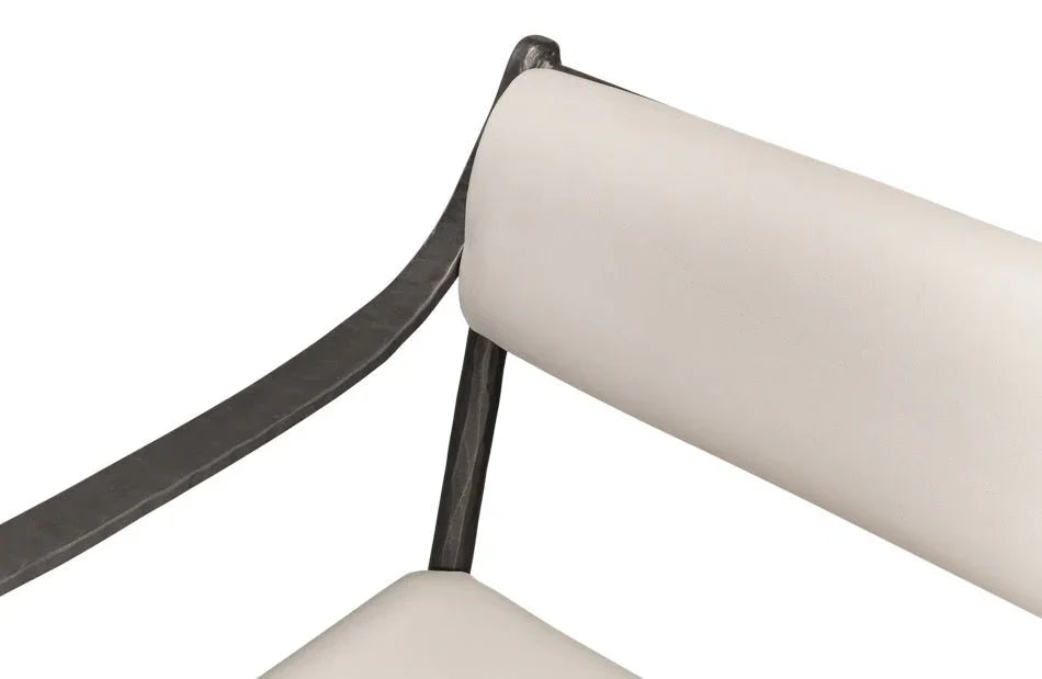 Eliana Iron Framed Leather Bedroom Bench - LOOMLAN - Sarreid - Bedroom Benches