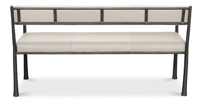 Eliana Iron Framed Leather Bedroom Bench - LOOMLAN - Sarreid - Bedroom Benches