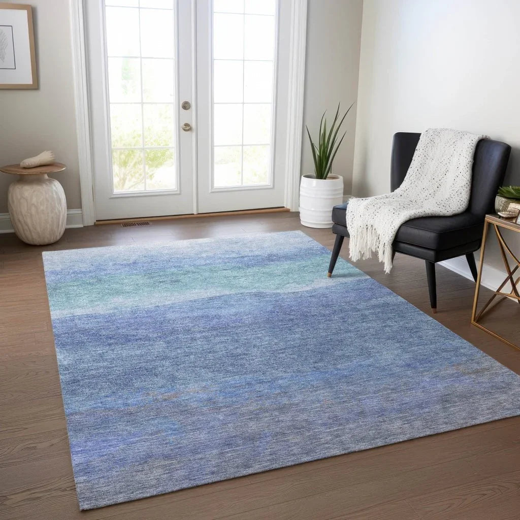 Elien Blue Washable Indoor - Outdoor Rug - LOOMLAN - LOOMLAN Rugs - Outdoor Rugs