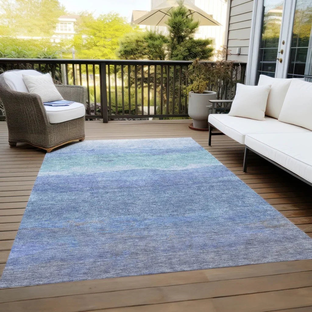 Elien Blue Washable Indoor - Outdoor Rug - LOOMLAN - LOOMLAN Rugs - Outdoor Rugs