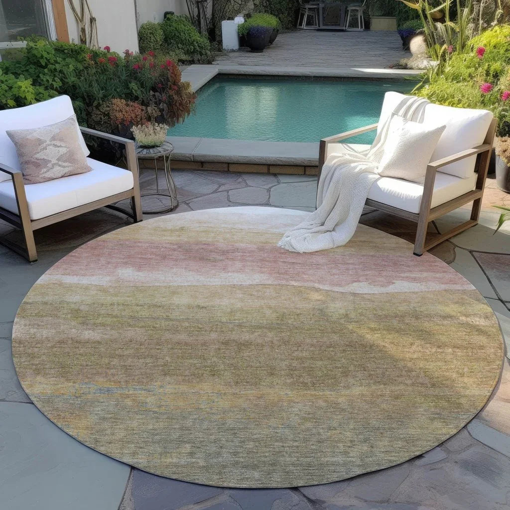 Elien Brown Washable Indoor - Outdoor Rug - LOOMLAN - LOOMLAN Rugs - Outdoor Rugs