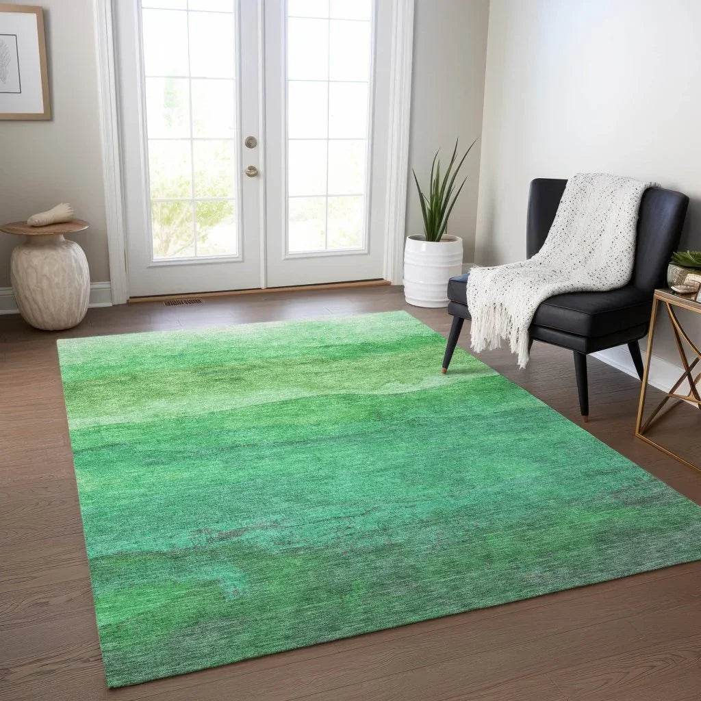 Elien Green Washable Indoor - Outdoor Rug - LOOMLAN - LOOMLAN Rugs - Outdoor Rugs