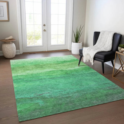 Elien Green Washable Indoor - Outdoor Rug - LOOMLAN - LOOMLAN Rugs - Outdoor Rugs