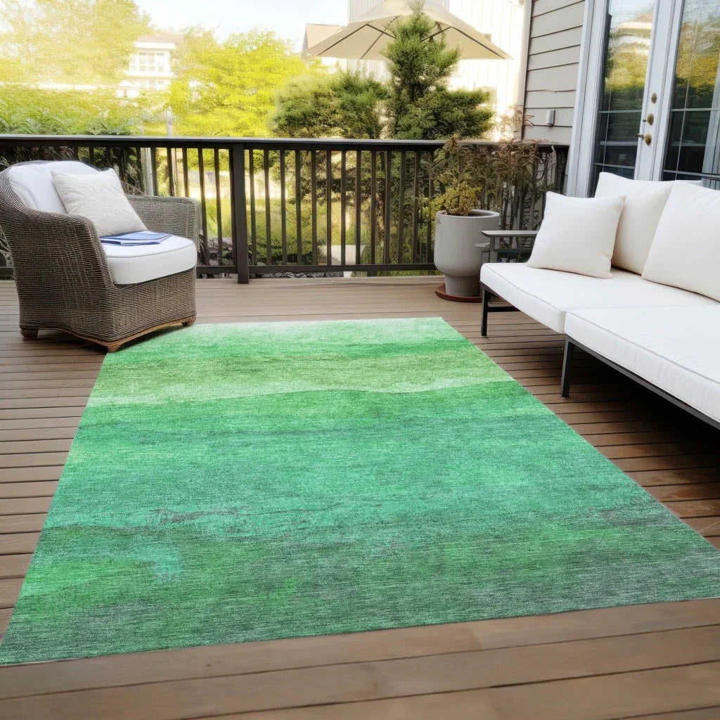 Elien Green Washable Indoor - Outdoor Rug - LOOMLAN - LOOMLAN Rugs - Outdoor Rugs