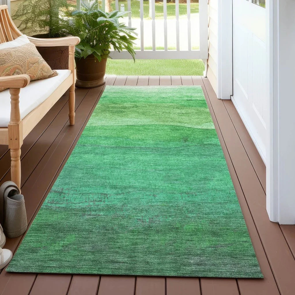 Elien Green Washable Indoor - Outdoor Rug - LOOMLAN - LOOMLAN Rugs - Outdoor Rugs