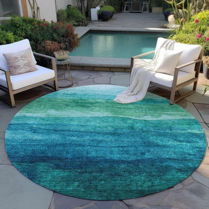 Elien Teal Washable Indoor - Outdoor Rug - LOOMLAN - LOOMLAN Rugs - Outdoor Rugs
