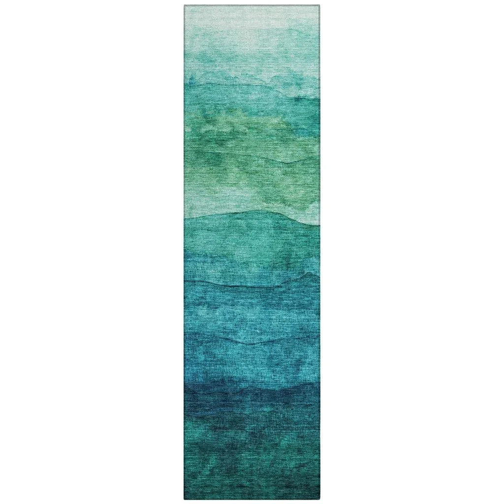 Elien Teal Washable Indoor - Outdoor Rug - LOOMLAN - LOOMLAN Rugs - Outdoor Rugs