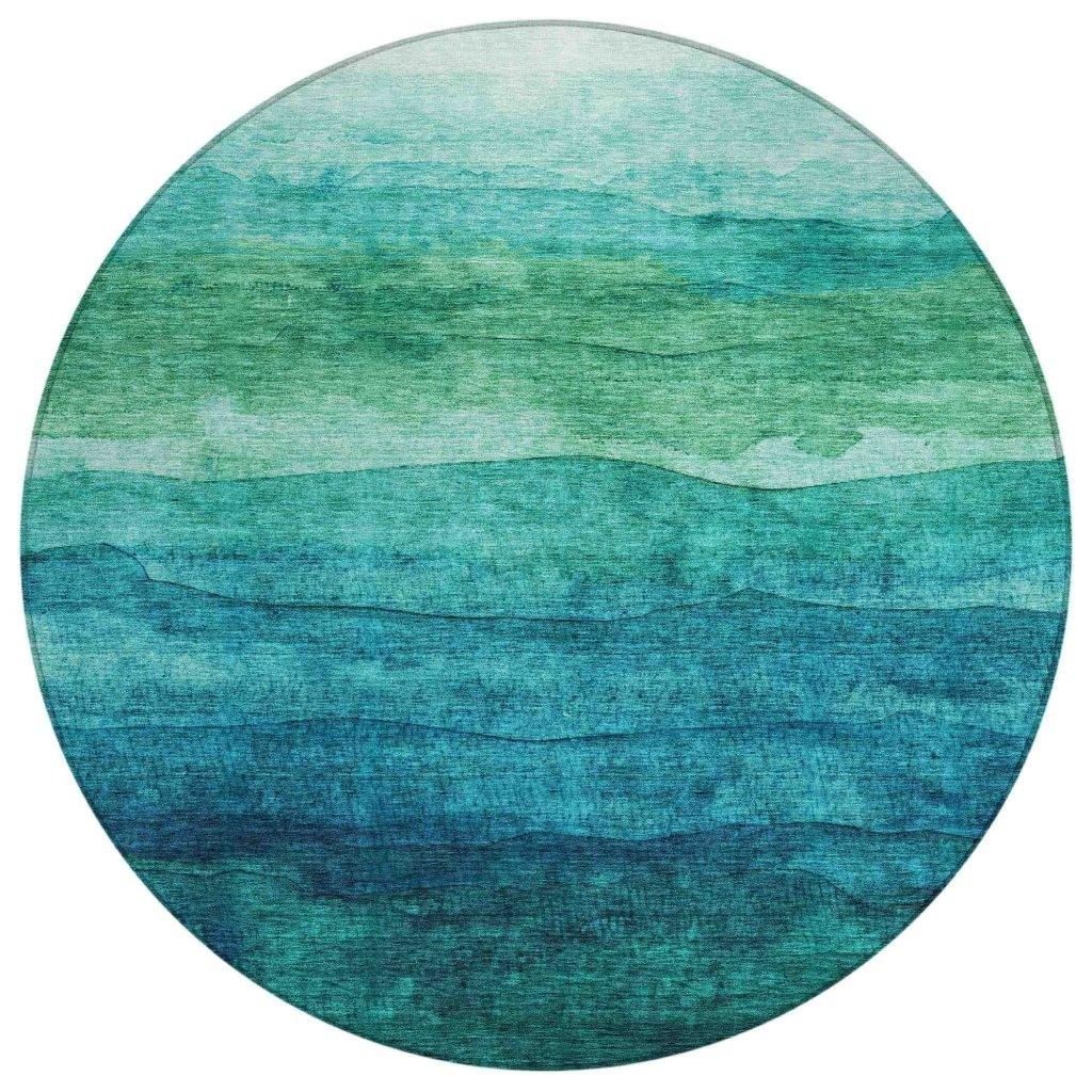 Elien Teal Washable Indoor - Outdoor Rug - LOOMLAN - LOOMLAN Rugs - Outdoor Rugs