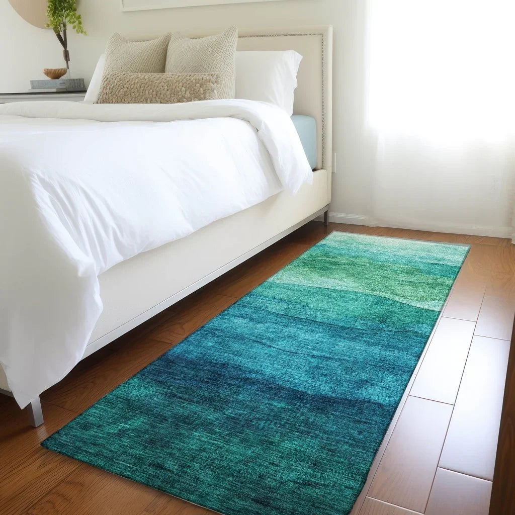 Elien Teal Washable Indoor - Outdoor Rug - LOOMLAN - LOOMLAN Rugs - Outdoor Rugs