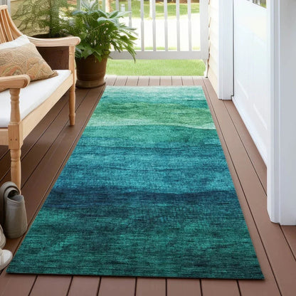 Elien Teal Washable Indoor - Outdoor Rug - LOOMLAN - LOOMLAN Rugs - Outdoor Rugs