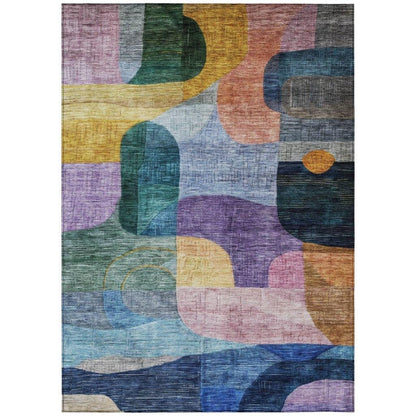 Elina Blue Washable Indoor-Outdoor Rug-Outdoor Rugs-LOOMLAN Rugs-2'6" x 3'10"-LOOMLAN