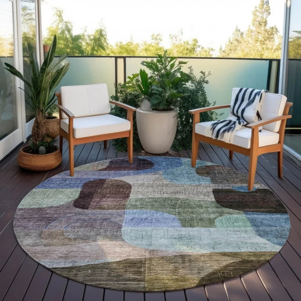 Elina Brown Washable Indoor-Outdoor Rug-Outdoor Rugs-LOOMLAN Rugs-LOOMLAN