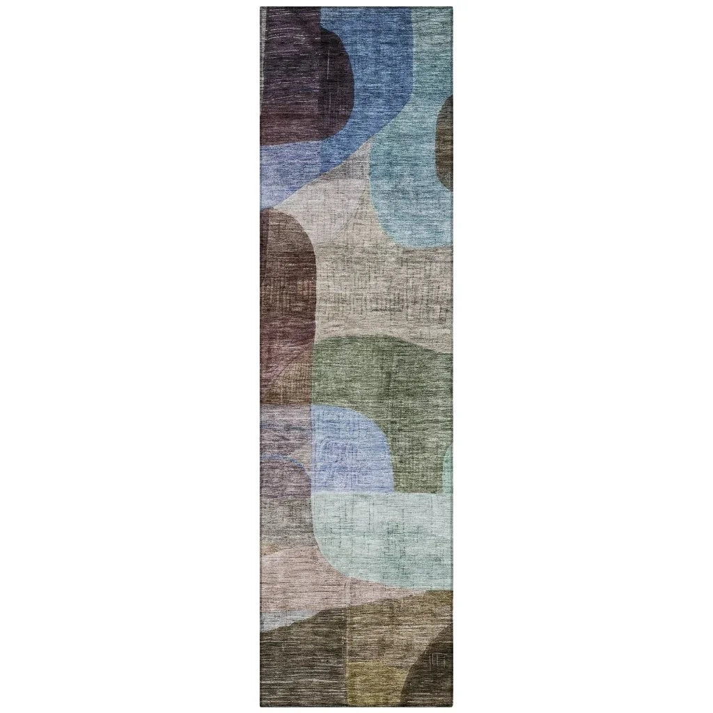 Elina Brown Washable Indoor-Outdoor Rug-Outdoor Rugs-LOOMLAN Rugs-2'3" x 7'6"-LOOMLAN