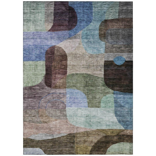Elina Brown Washable Indoor-Outdoor Rug-Outdoor Rugs-LOOMLAN Rugs-2'6" x 3'10"-LOOMLAN