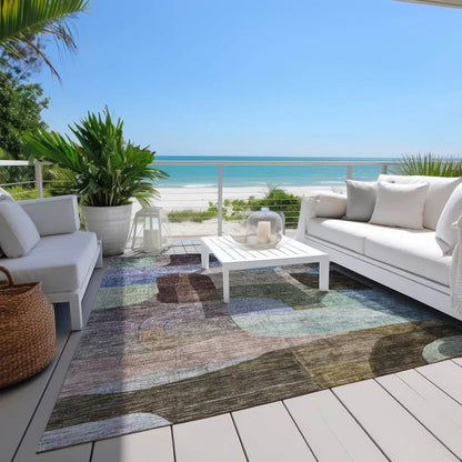 Elina Brown Washable Indoor-Outdoor Rug-Outdoor Rugs-LOOMLAN Rugs-LOOMLAN