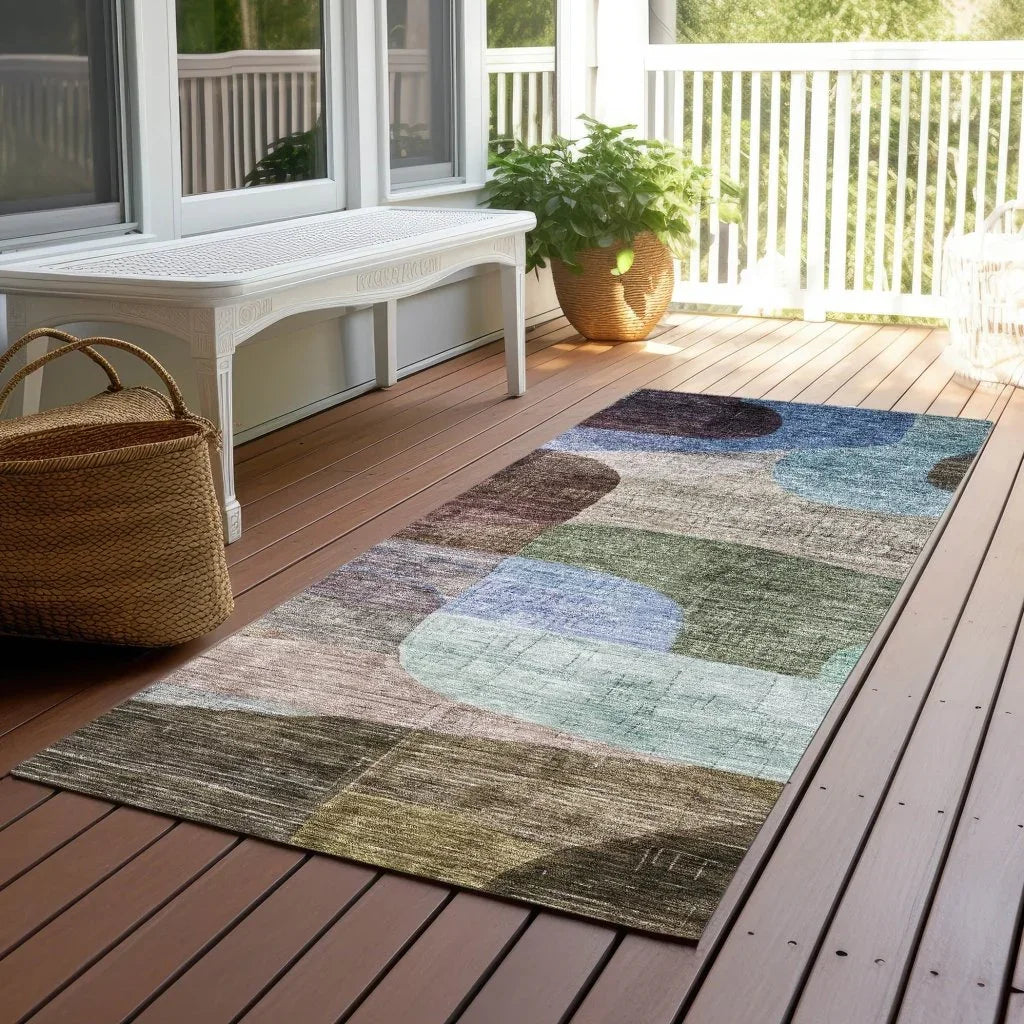 Elina Brown Washable Indoor-Outdoor Rug-Outdoor Rugs-LOOMLAN Rugs-LOOMLAN