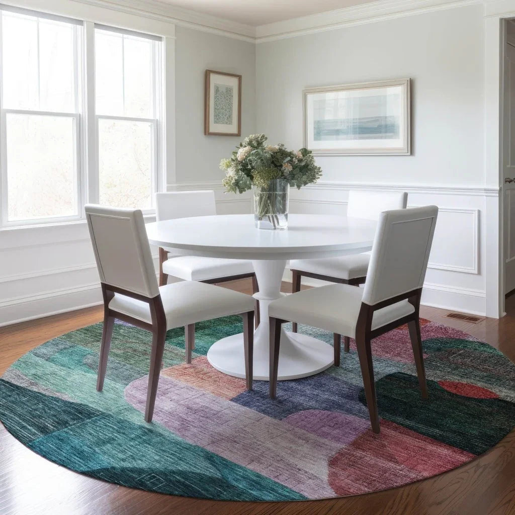 Elina Green Washable Indoor-Outdoor Rug-Outdoor Rugs-LOOMLAN Rugs-LOOMLAN