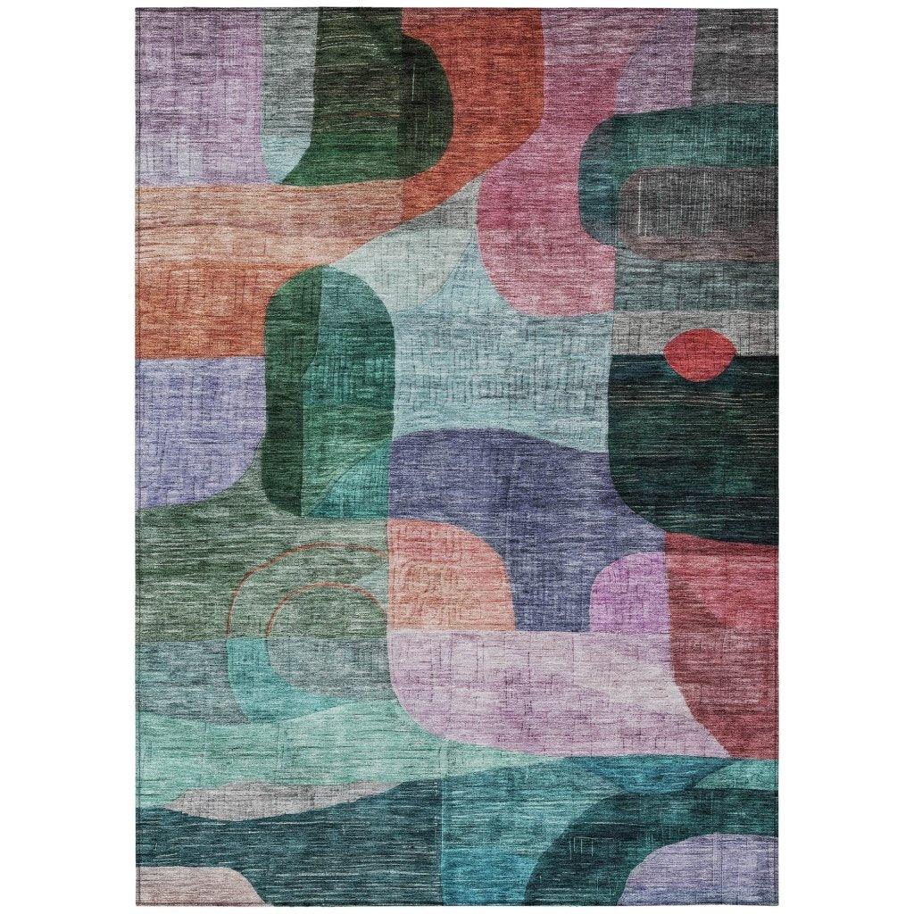 Elina Green Washable Indoor-Outdoor Rug-Outdoor Rugs-LOOMLAN Rugs-2'6" x 3'10"-LOOMLAN