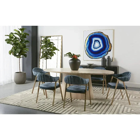 Elina Wooden Oval Dining Table-Dining Tables-SUNPAN-LOOMLAN