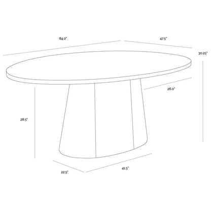 Elina Wooden Oval Dining Table-Dining Tables-SUNPAN-LOOMLAN