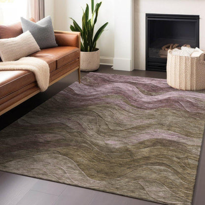 Elion Brown Washable Indoor - Outdoor Rug - LOOMLAN - LOOMLAN Rugs - Outdoor Rugs