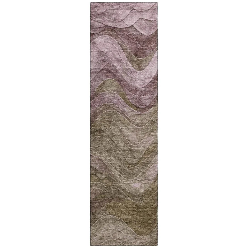 Elion Brown Washable Indoor - Outdoor Rug - LOOMLAN - LOOMLAN Rugs - Outdoor Rugs