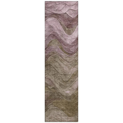 Elion Brown Washable Indoor - Outdoor Rug - LOOMLAN - LOOMLAN Rugs - Outdoor Rugs
