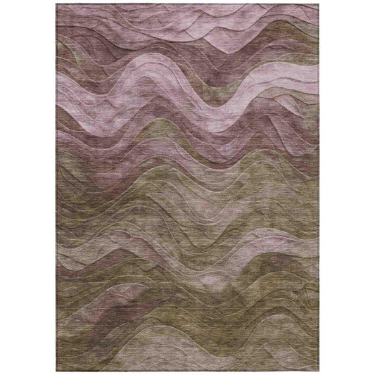Elion Brown Washable Indoor - Outdoor Rug - LOOMLAN - LOOMLAN Rugs - Outdoor Rugs