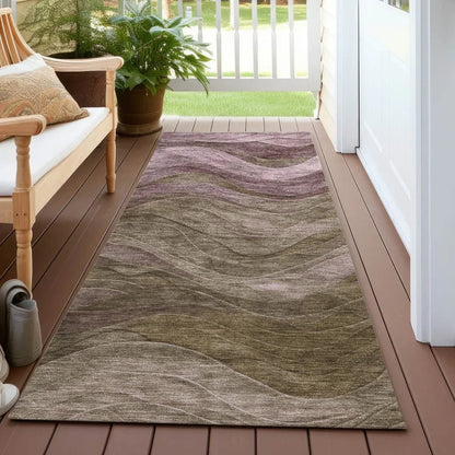 Elion Brown Washable Indoor - Outdoor Rug - LOOMLAN - LOOMLAN Rugs - Outdoor Rugs