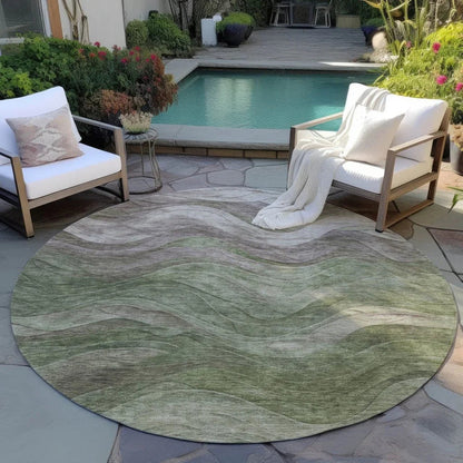 Elion Green Washable Indoor - Outdoor Rug - LOOMLAN - LOOMLAN Rugs - Outdoor Rugs