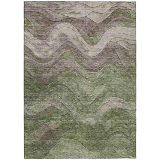 Elion Green Washable Indoor - Outdoor Rug - LOOMLAN - LOOMLAN Rugs - Outdoor Rugs