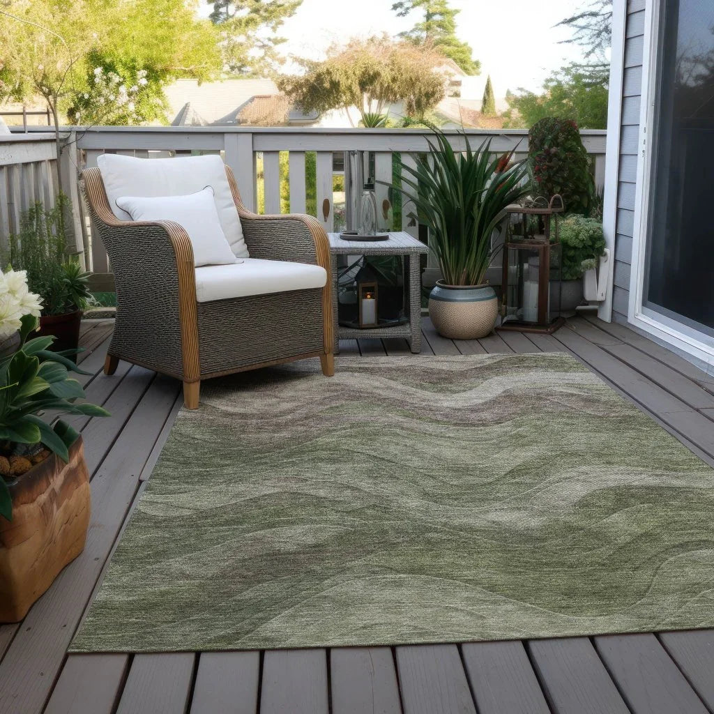 Elion Green Washable Indoor - Outdoor Rug - LOOMLAN - LOOMLAN Rugs - Outdoor Rugs