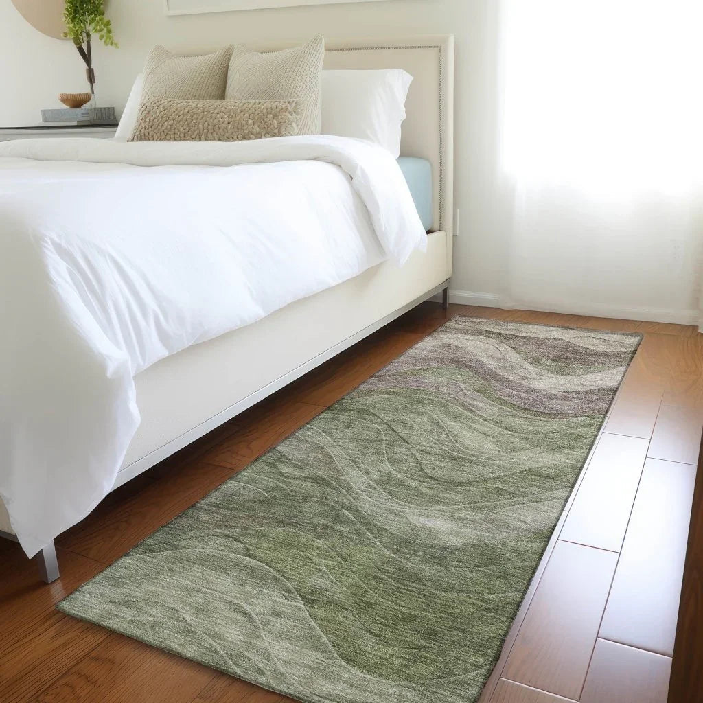 Elion Green Washable Indoor - Outdoor Rug - LOOMLAN - LOOMLAN Rugs - Outdoor Rugs